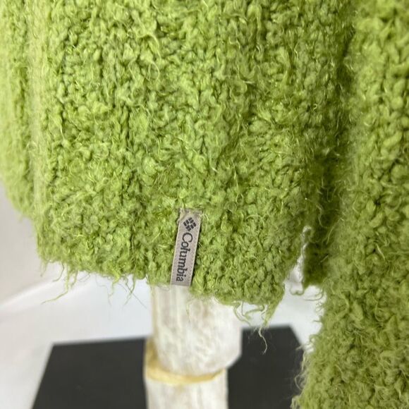 Columbia Womens Turtleneck Fuzzy Knit Sweater Green Size Medium - Picture 10 of 14